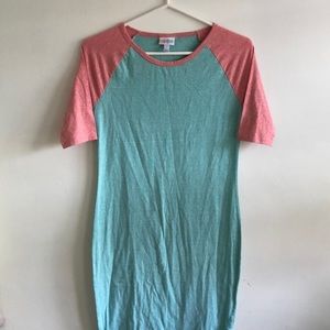 Red & Blue/Green Tunic Dress